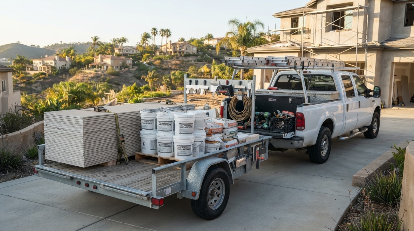 Drywall service crew preparing for a local project in Walnut CA