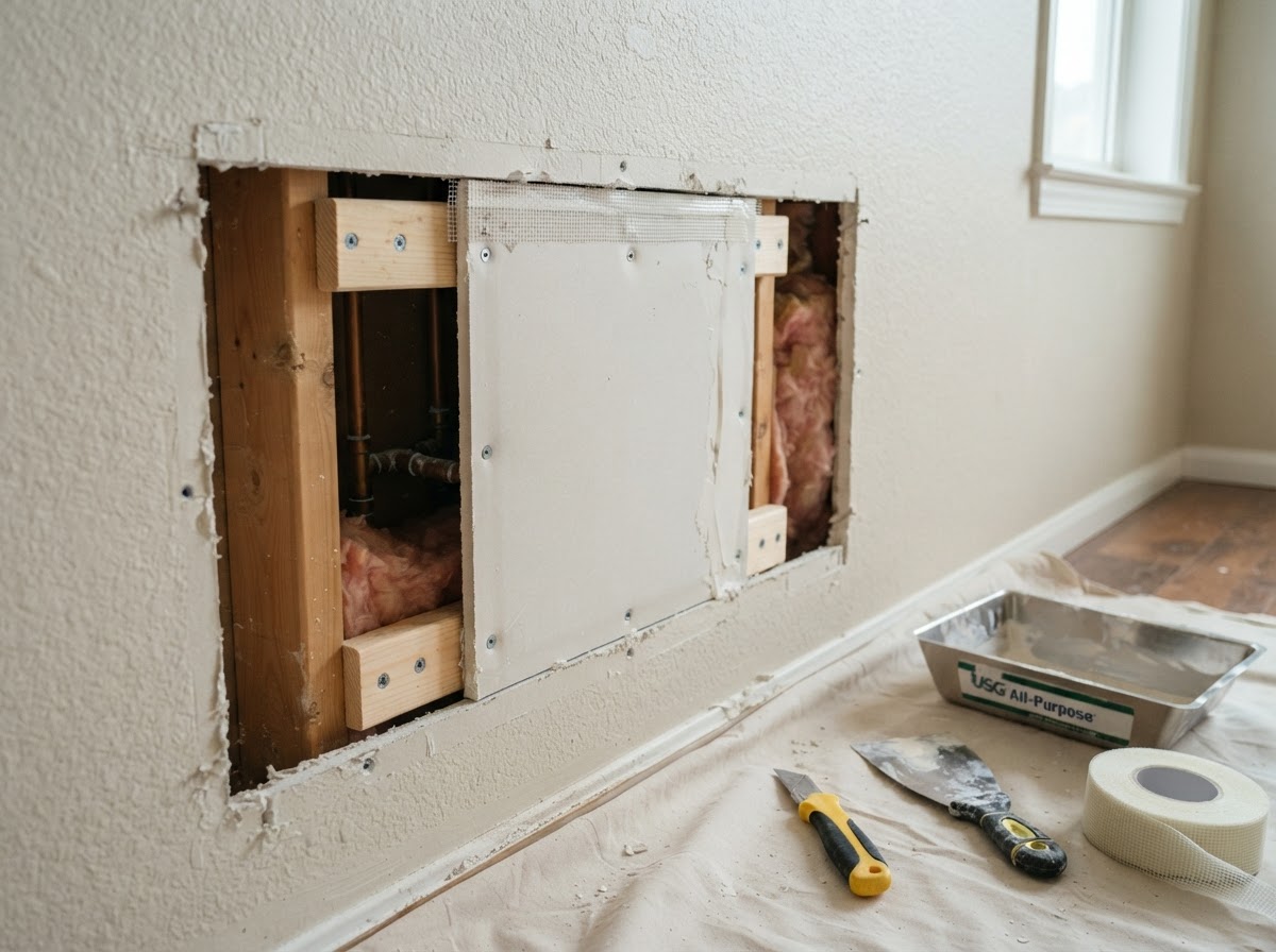 Drywall access opening repair in Rowland Heights