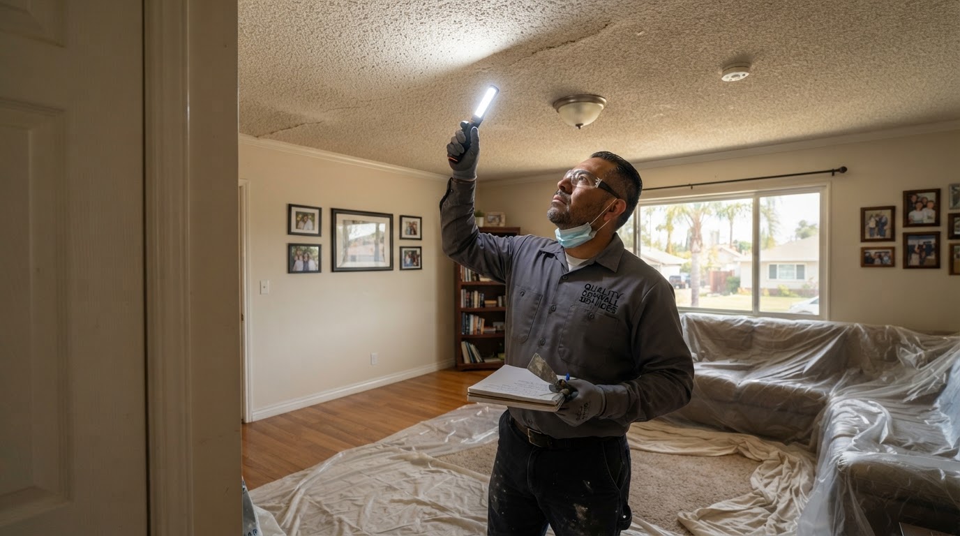 Popcorn ceiling removal evaluation in Rowland Heights CA