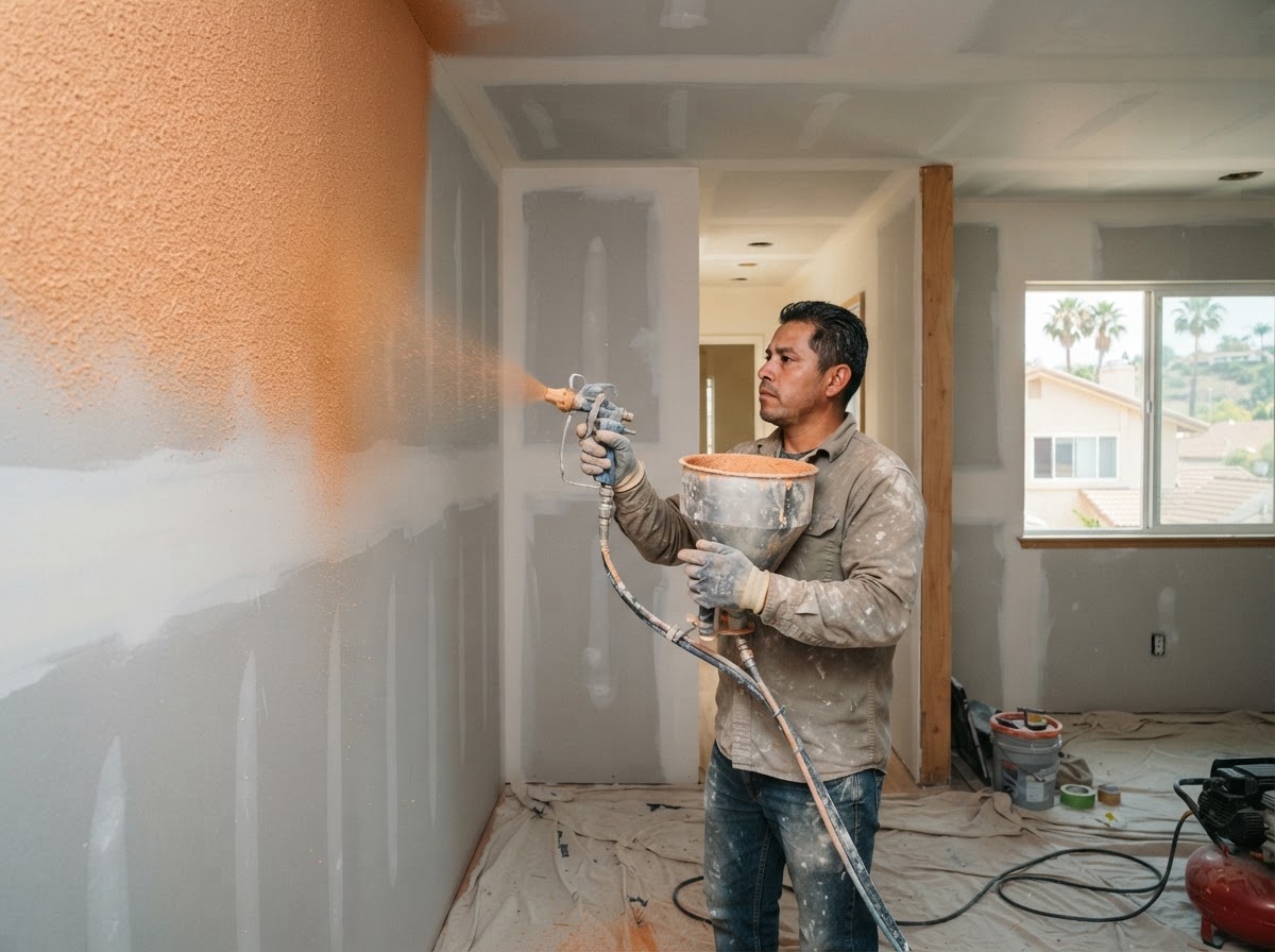 Drywall texturing in Hacienda Heights CA