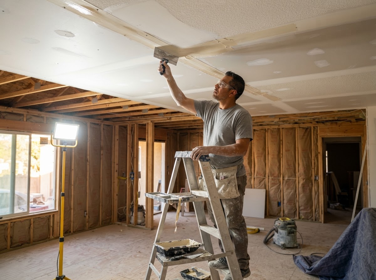 Ceiling drywall finishing in Covina