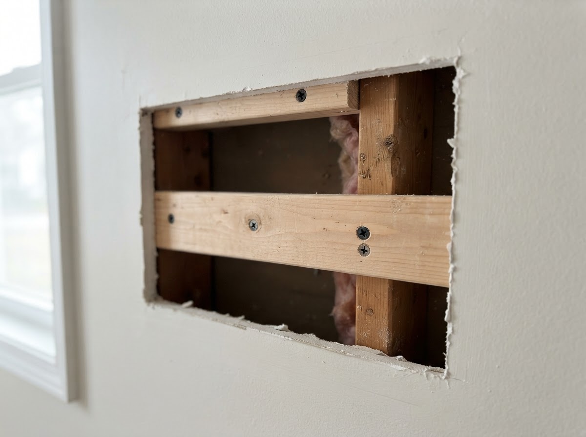 Supported drywall patch for a wall opening
