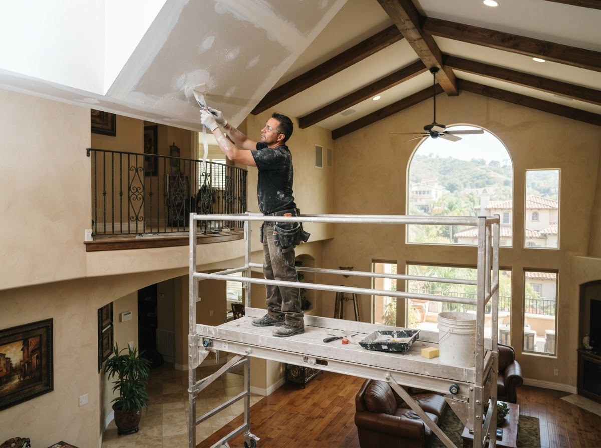 Ceiling drywall repair in Hacienda Heights