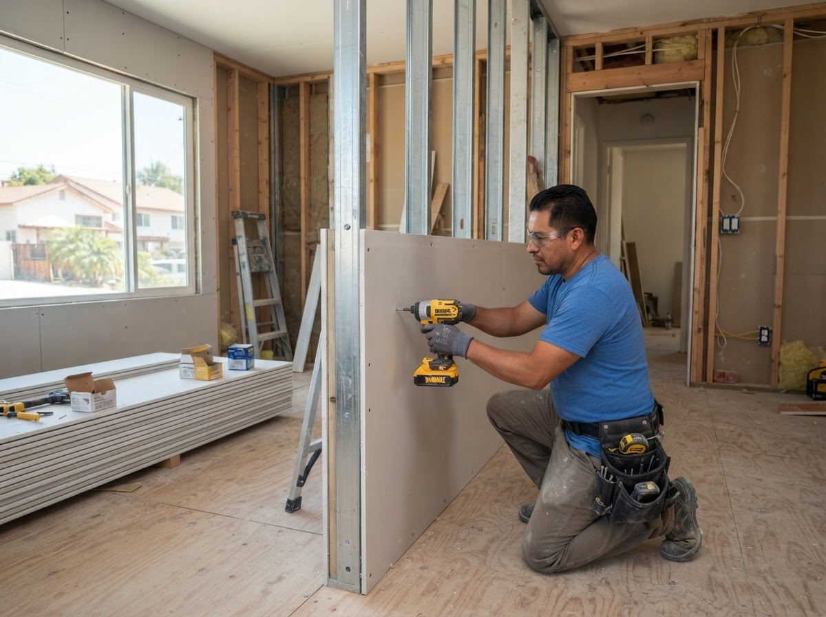 Drywall installation in Rowland Heights CA