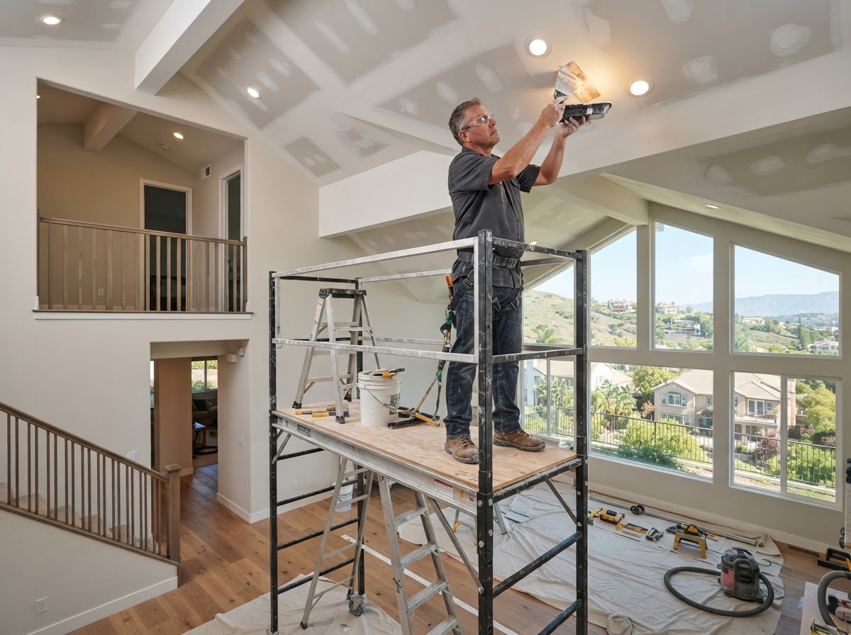 Ceiling drywall service in a Diamond Bar home