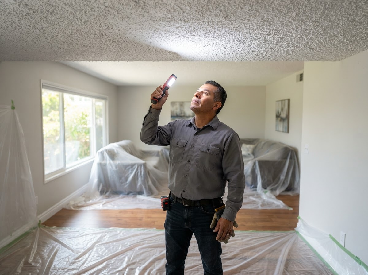 Popcorn ceiling removal evaluation in West Covina CA