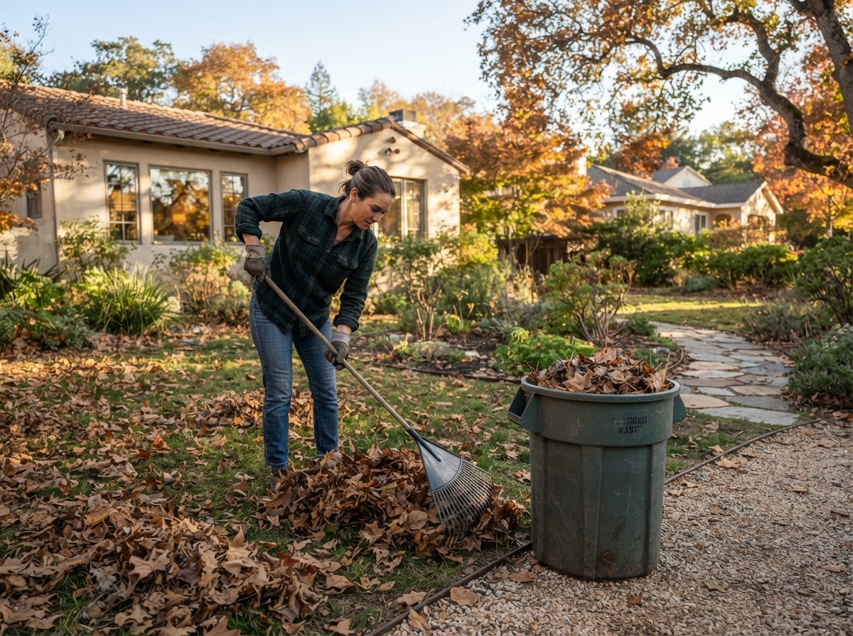 Seasonal yard cleanup service for a Wasco property