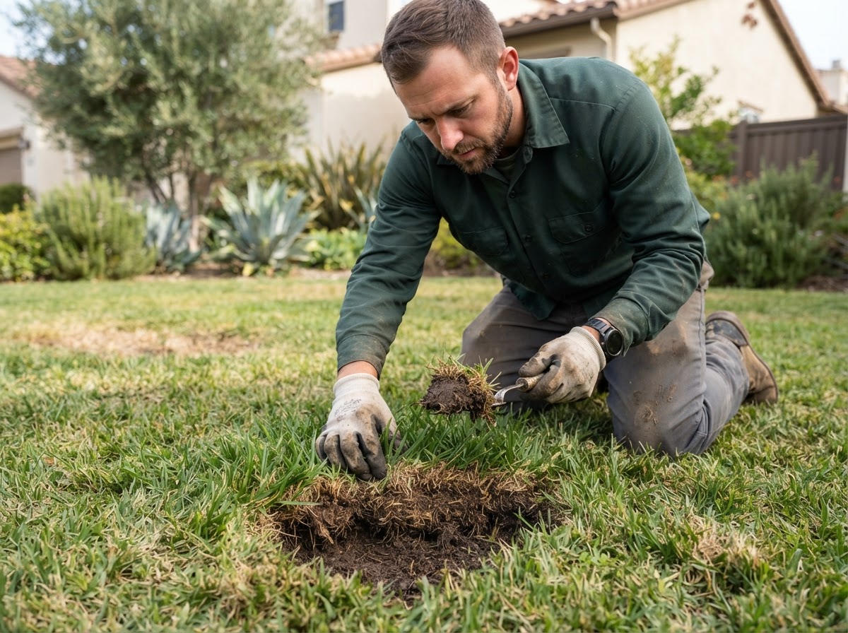 Lawn condition assessment for fertilization in Wasco