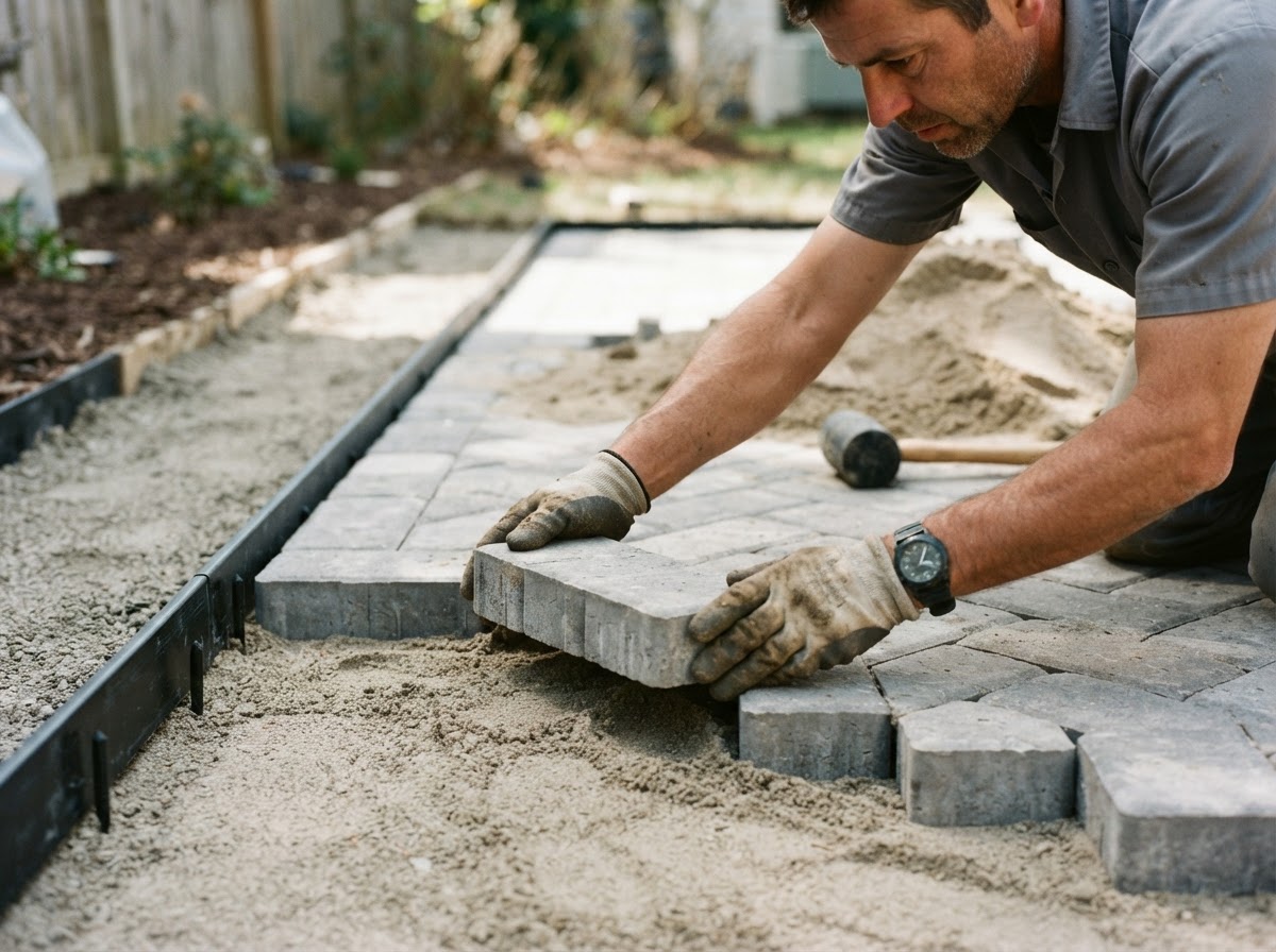 Concrete paver patio installation in Wasco, CA