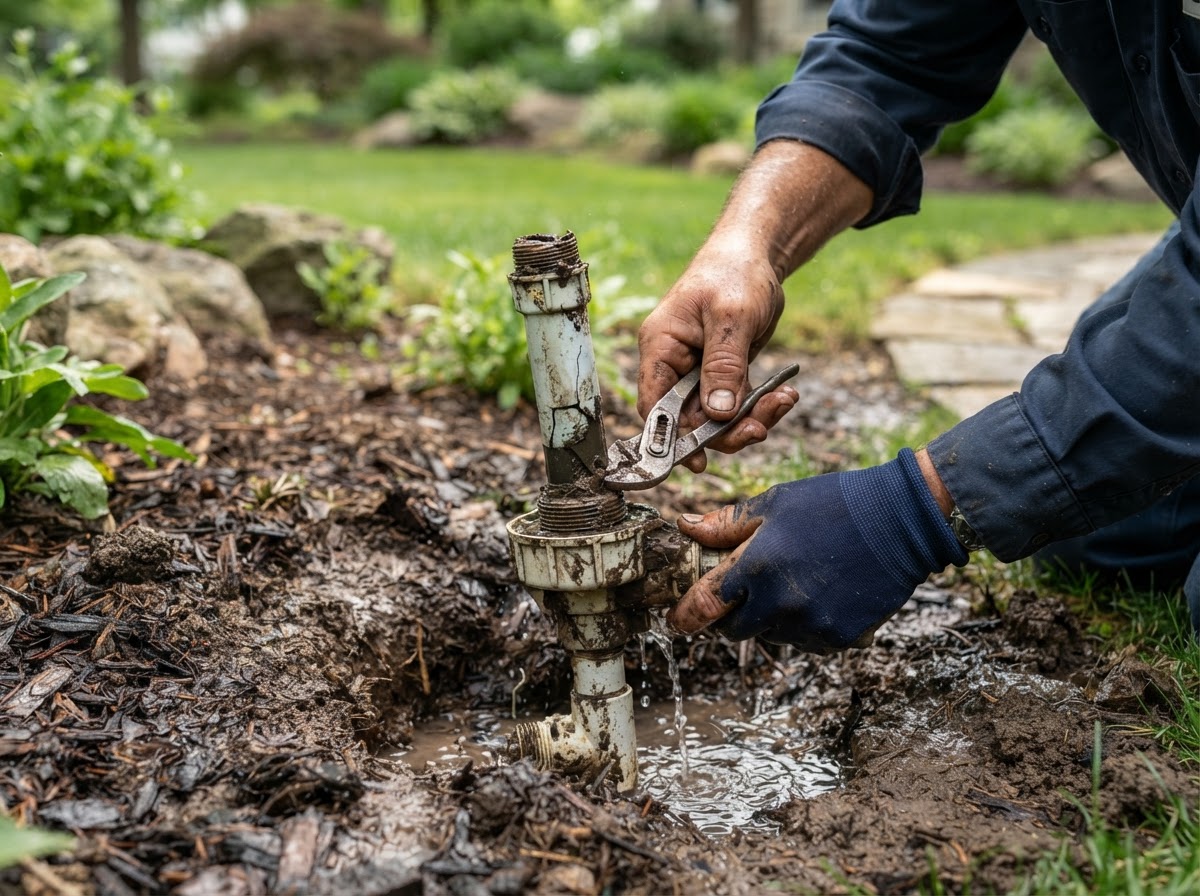 Sprinkler head repair in Delano, California