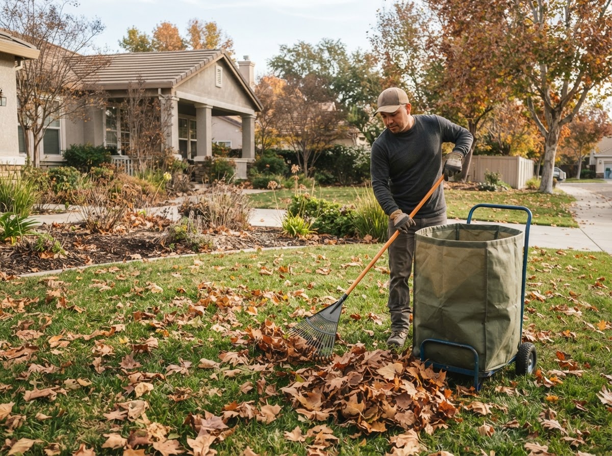Seasonal yard cleanup and debris collection in Wasco