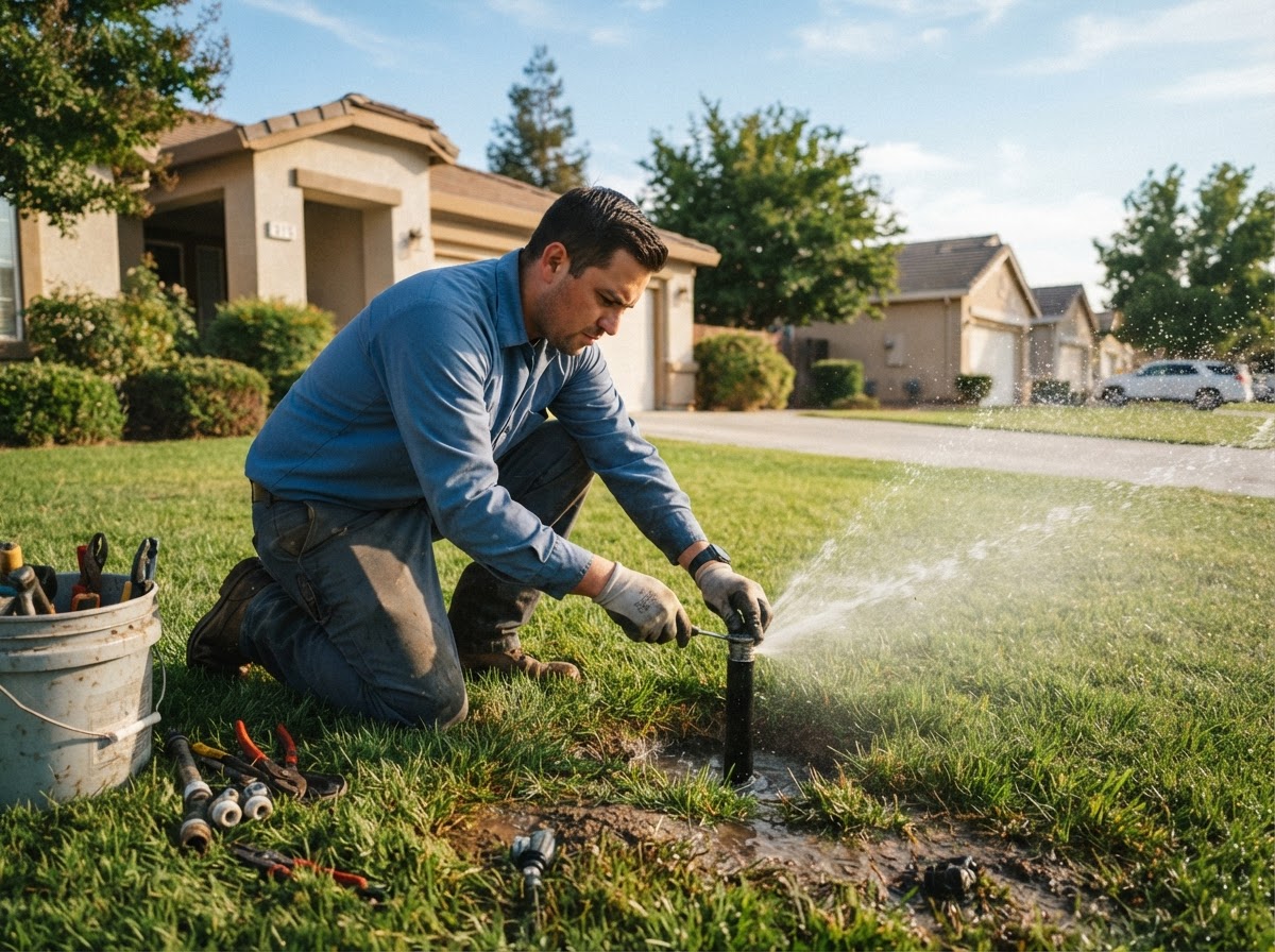 Residential sprinkler repair in Shafter, CA