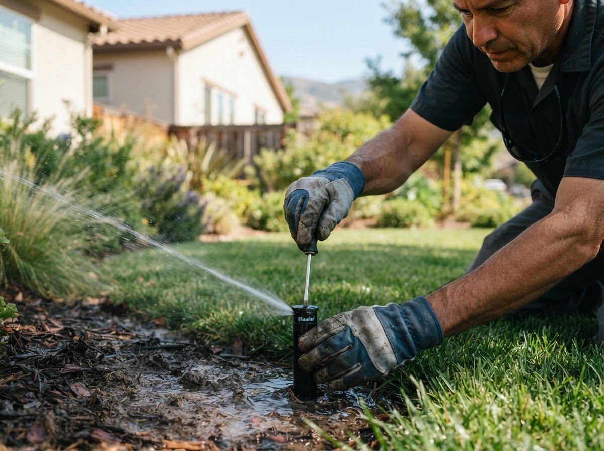 Sprinkler head repair in McFarland, California