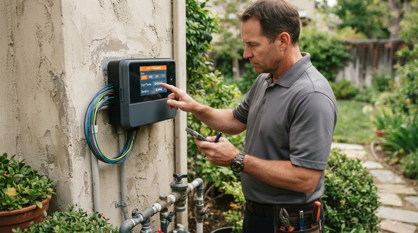 Smart irrigation controller setup in Wasco, CA
