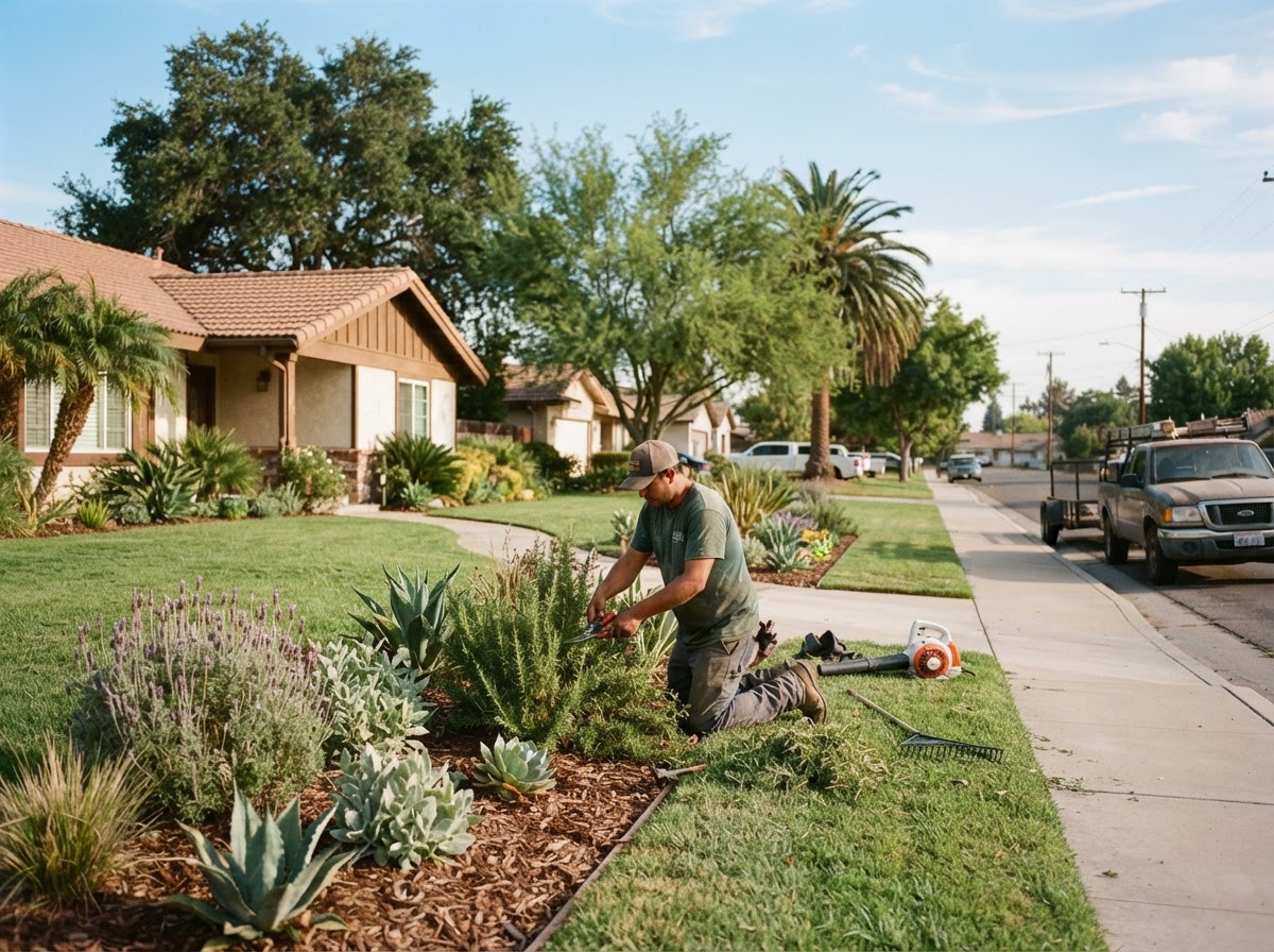 Residential landscaping in the Shafter area of Kern County