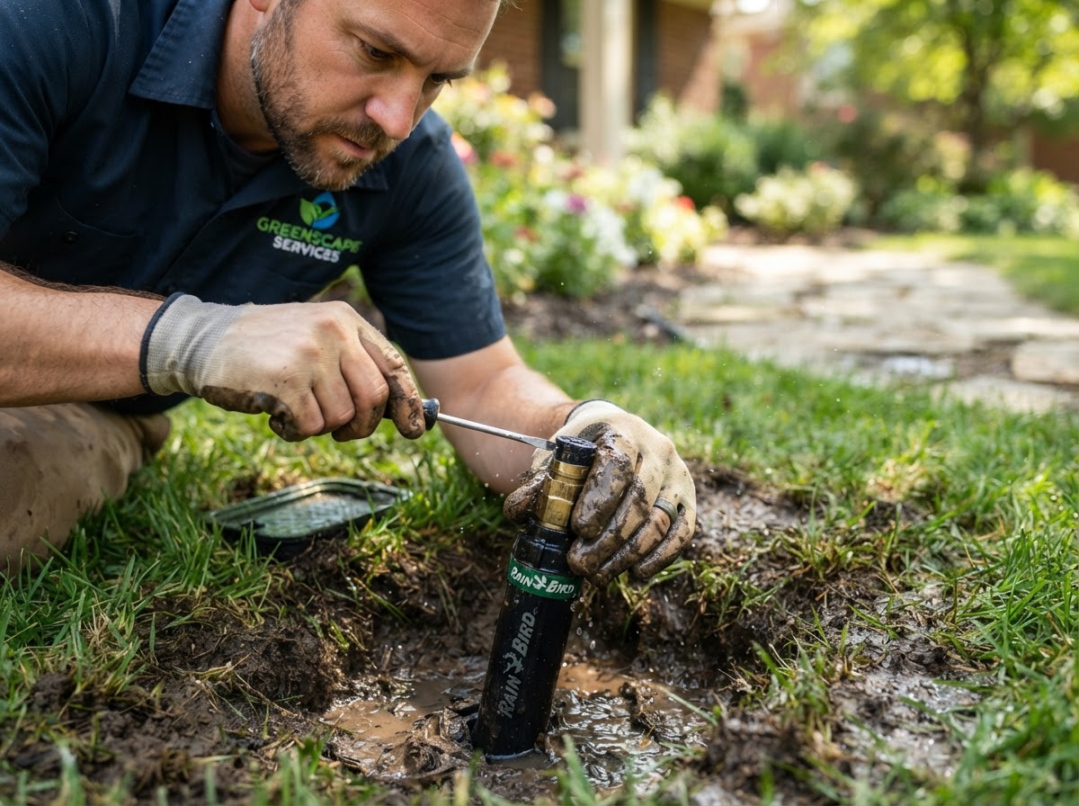 Sprinkler head repair in Shafter, California