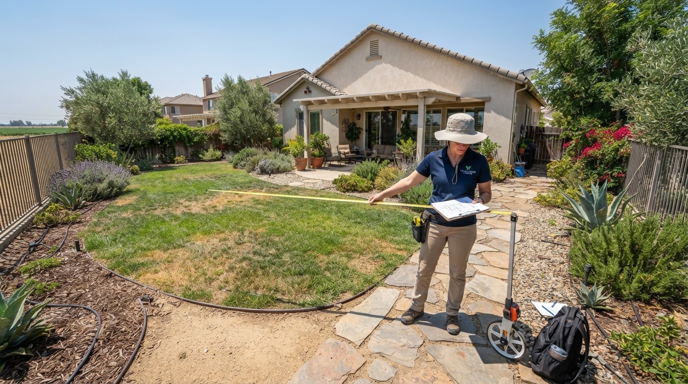 Landscape design planning at a residential property in Shafter, CA