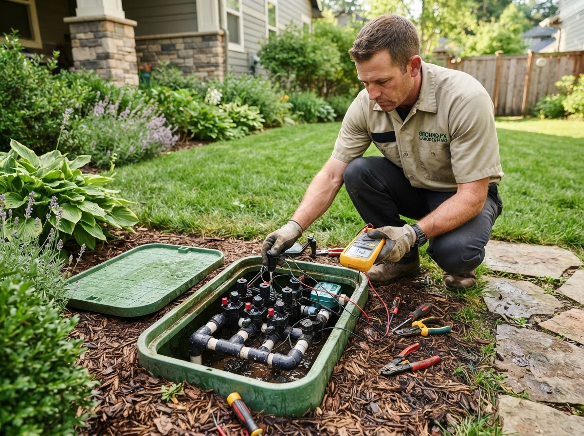 Irrigation valve inspection for sprinkler repair in Shafter
