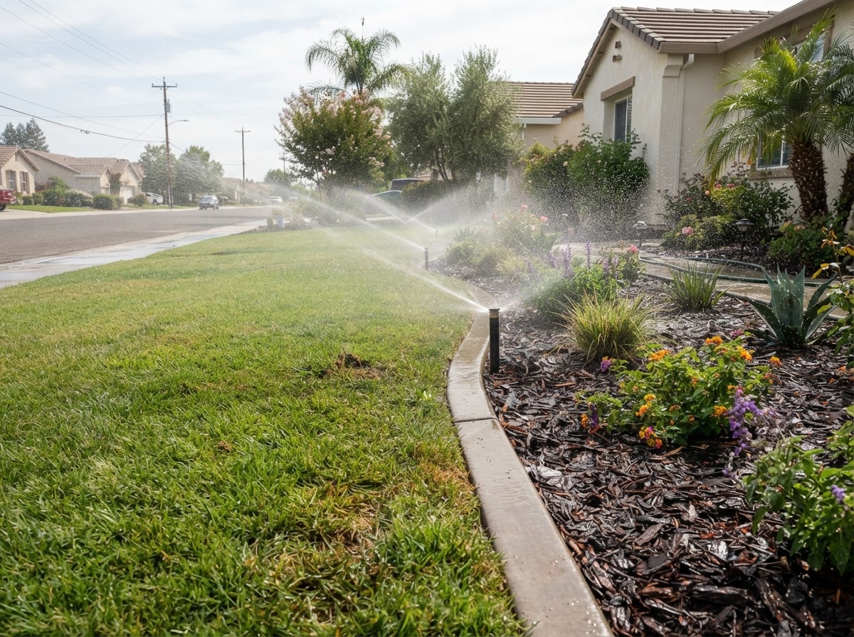 Testing sprinkler coverage after repair in McFarland