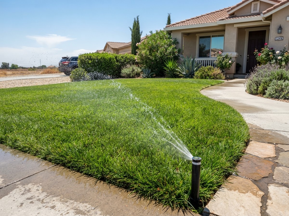 Maintained residential lawn in Wasco