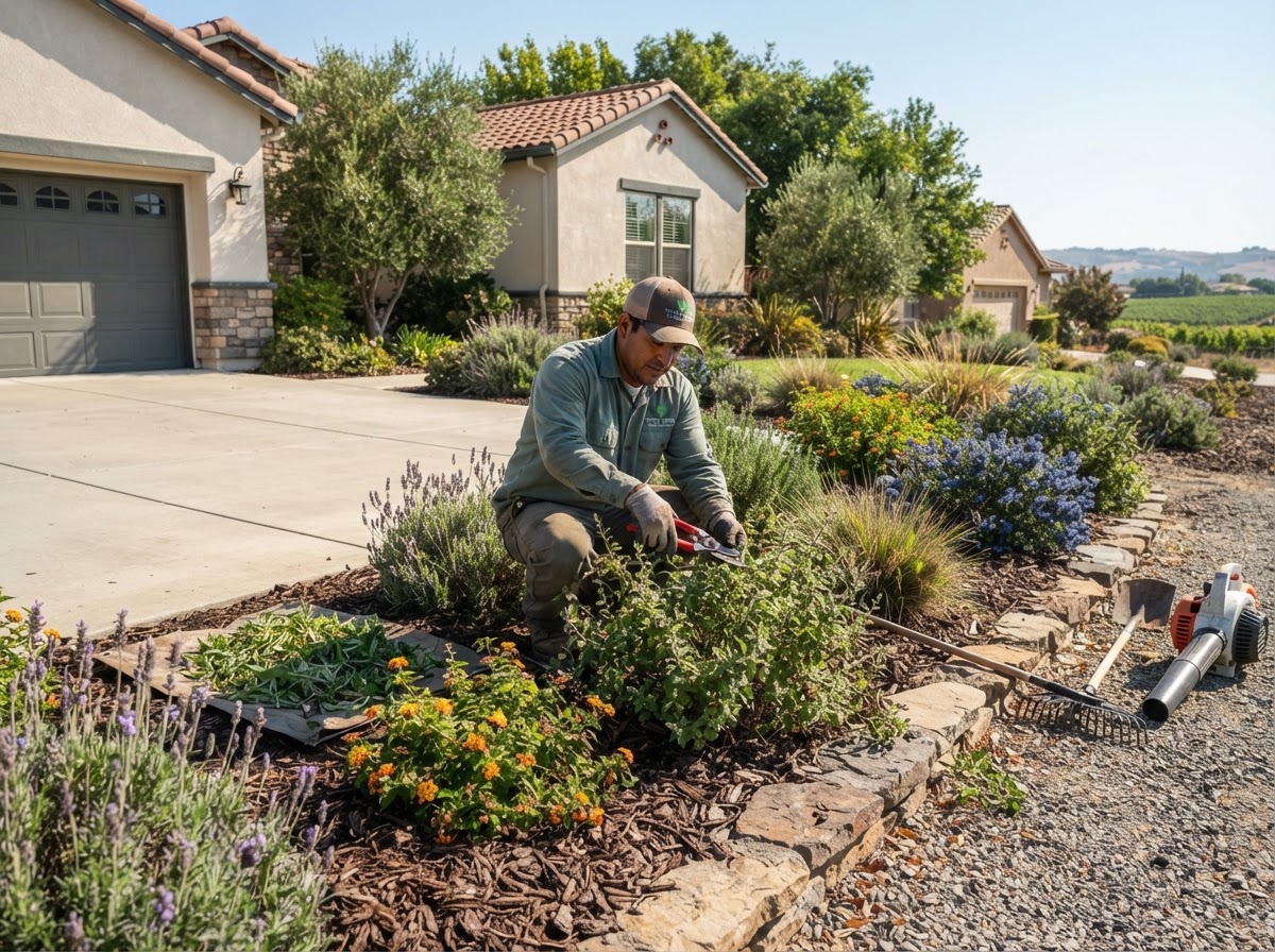 Planting bed and shrub maintenance in Shafter, California