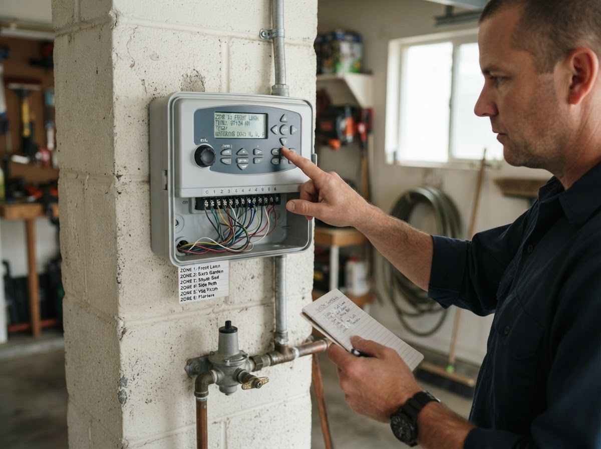 Irrigation controller setup for a new Wasco sprinkler system