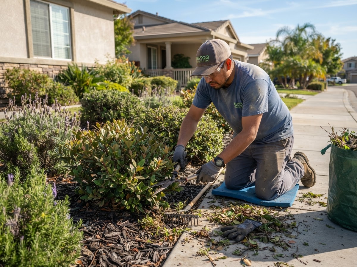Planting bed and shrub maintenance in Wasco