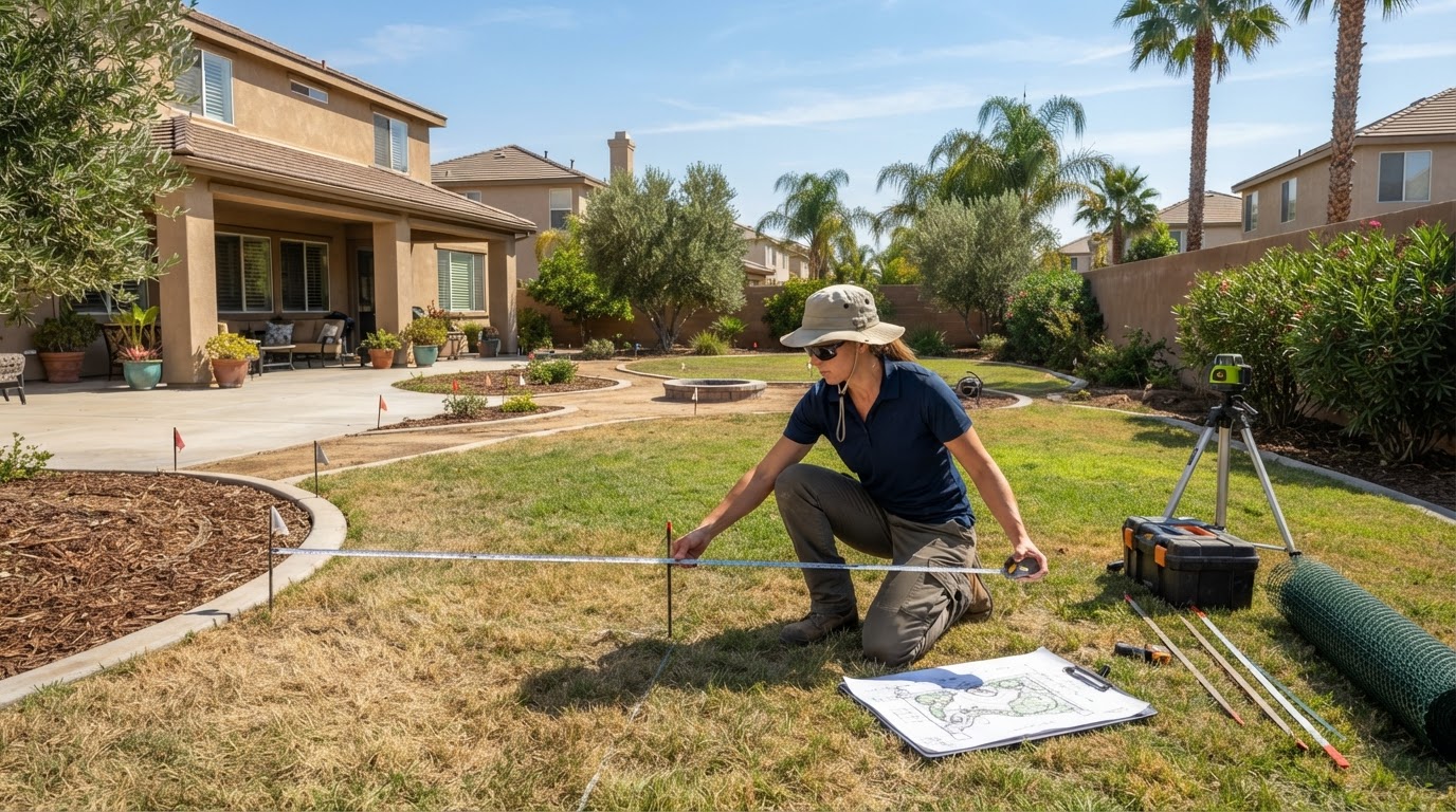 Landscape design planning at a residential property in Rosedale, CA