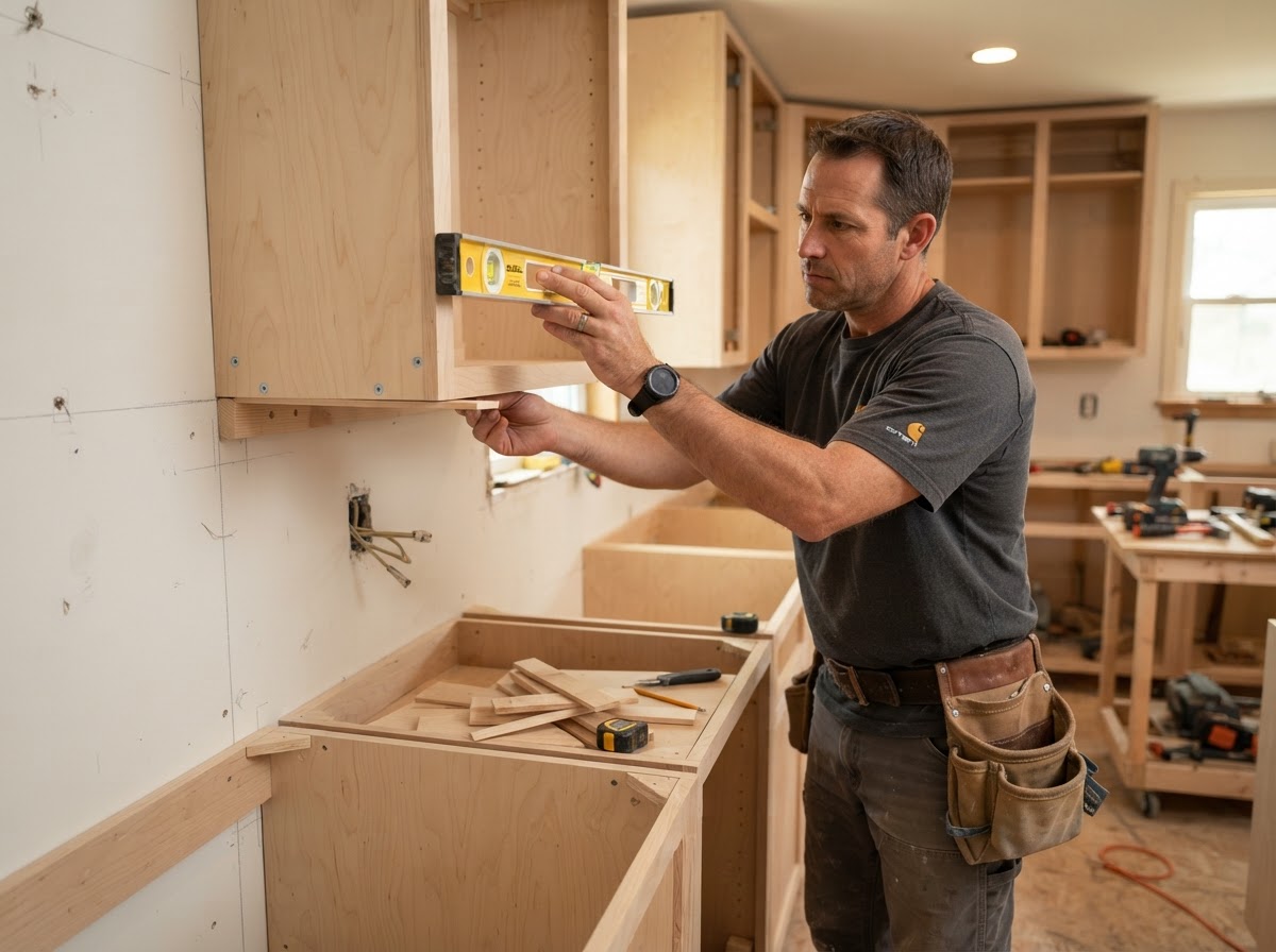 Custom cabinet installation by Hamilton Carpenters