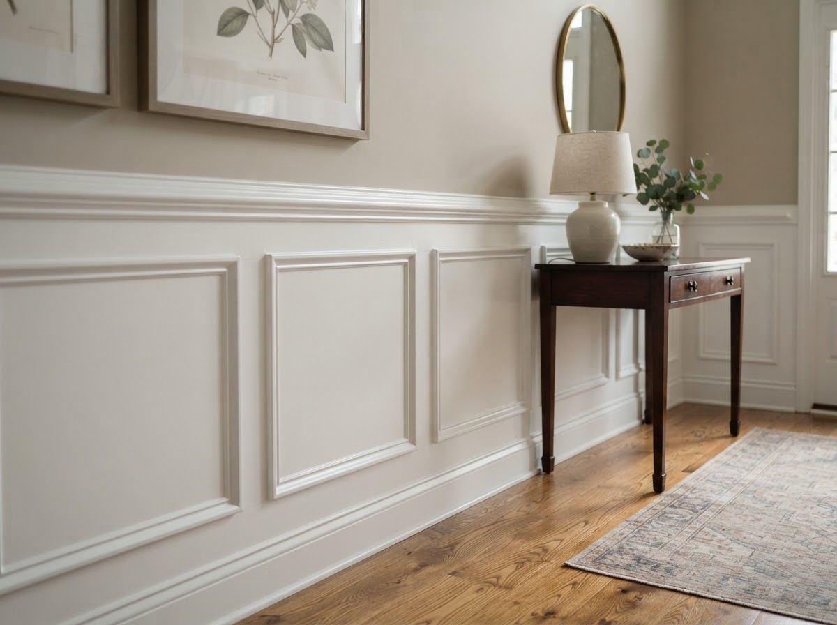 Wainscoting installation by a Hamilton Township carpenter