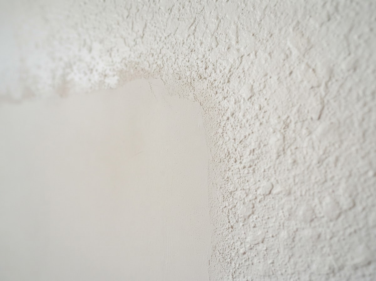 Drywall repair blended into an existing textured wall