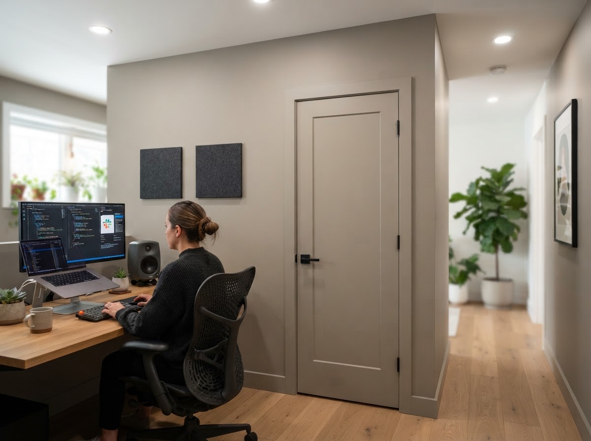 Finished drywall partition built for improved sound control in Niles