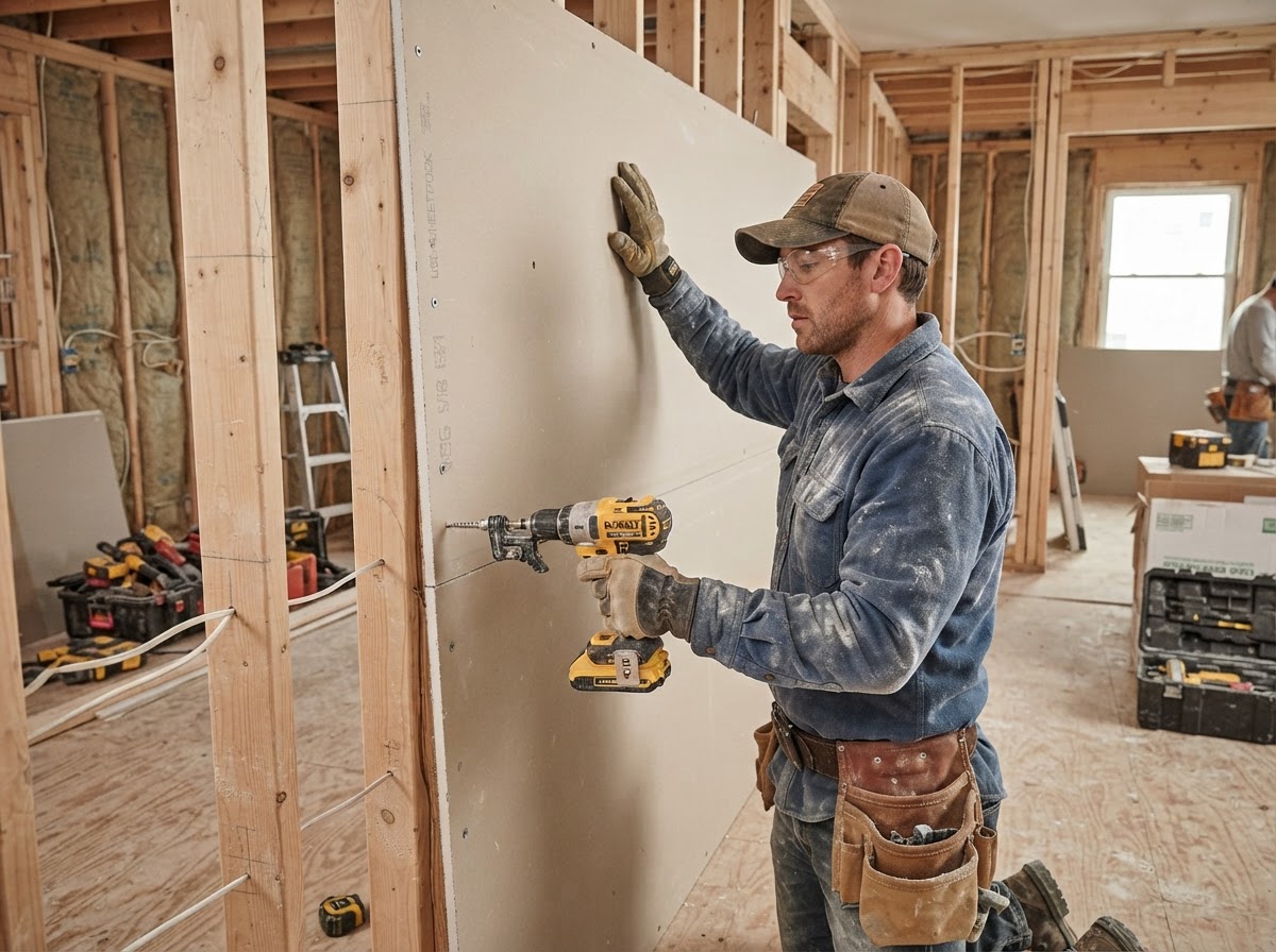 New drywall installation for a Niles remodeling project