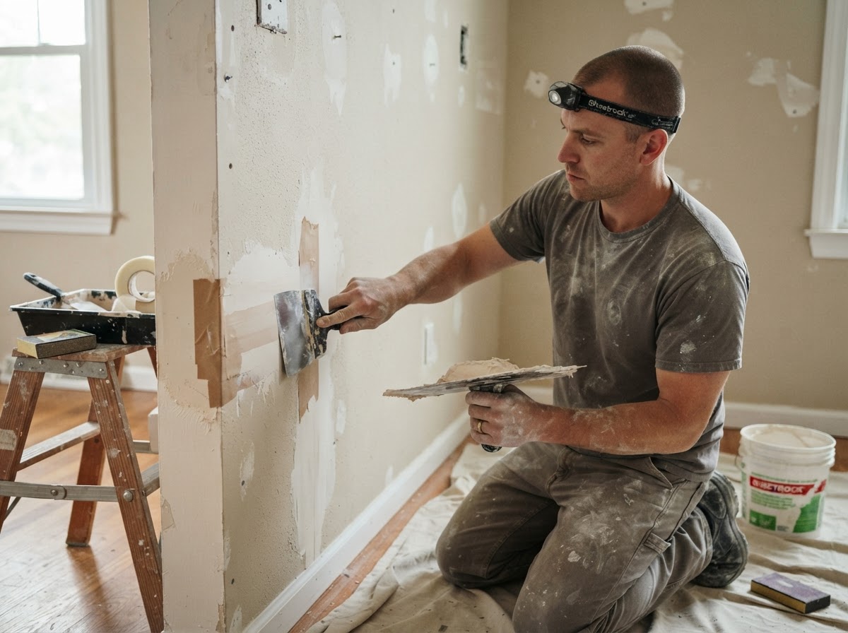 Drywall repair and finishing for a Glenview residential property