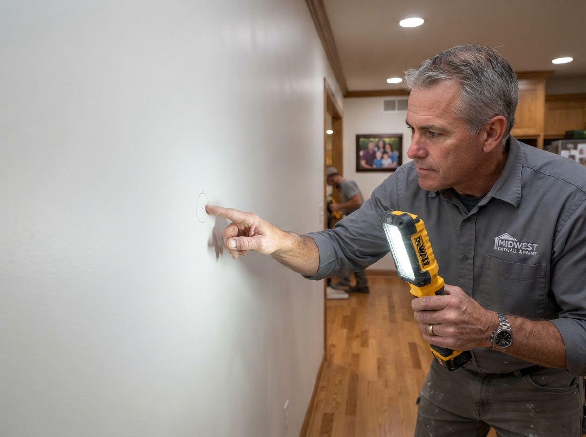 Finished drywall surface inspected in a Morton Grove home