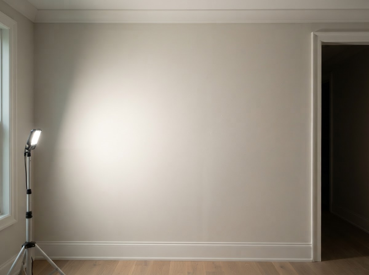 Finished drywall surface checked under interior lighting in Glenview