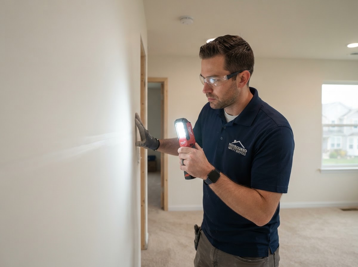 Finished drywall surface inspected in a Des Plaines interior