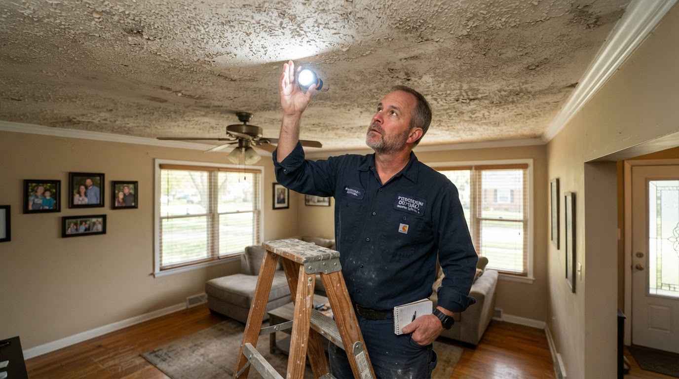 Popcorn ceiling removal evaluation in a Morton Grove Illinois home