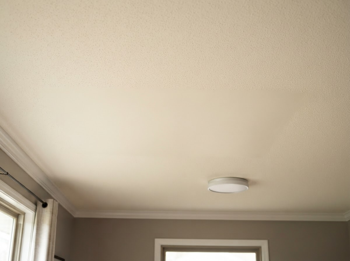 Refinished ceiling drywall after professional repair in Niles