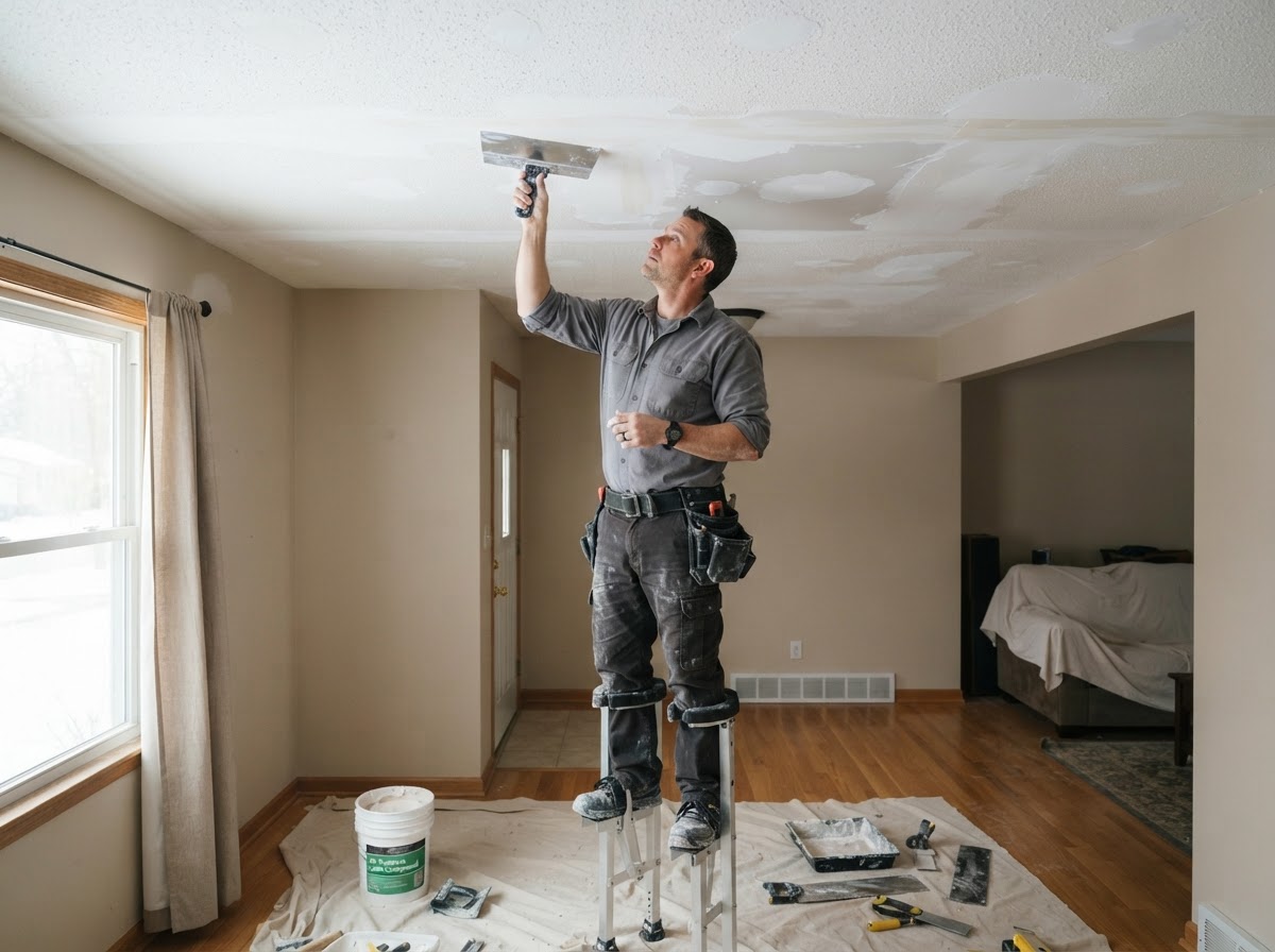 Ceiling drywall repair in Morton Grove Illinois