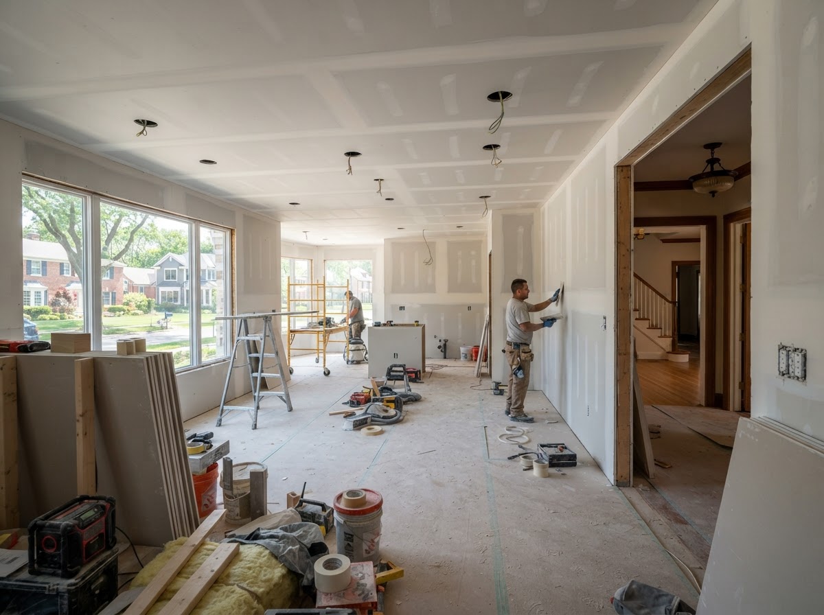 Drywall installation for Glenview residential remodeling