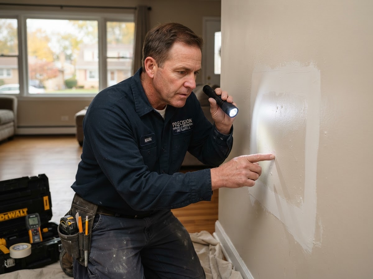 Water-damage drywall repair evaluation in Des Plaines Illinois