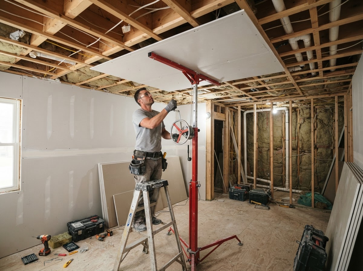 Drywall installation for a Des Plaines remodeling project