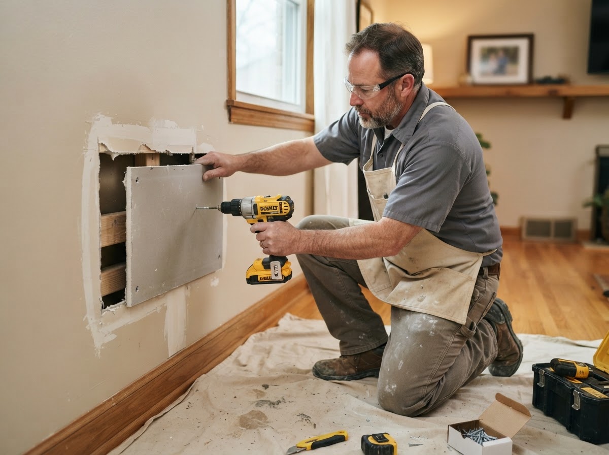 Drywall finishing for a Des Plaines property