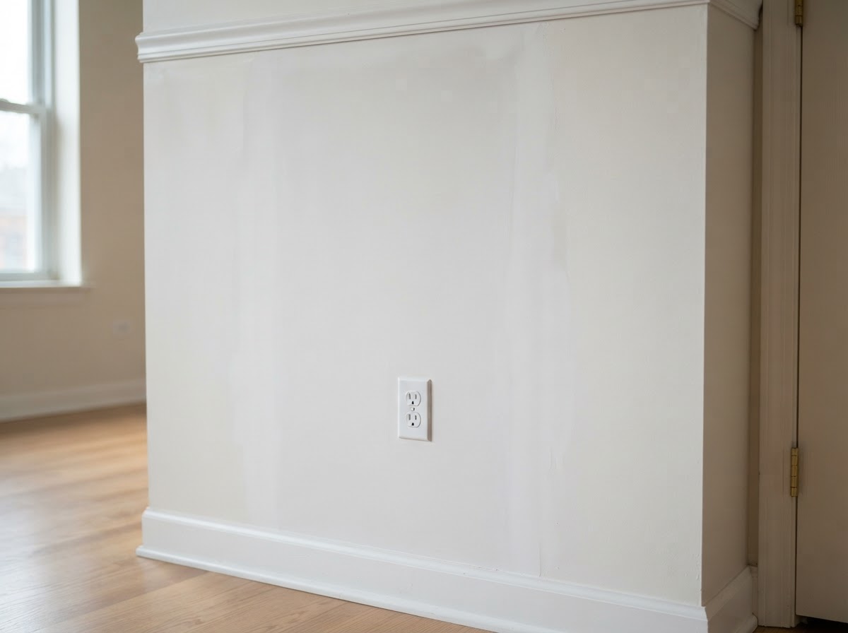 Finished drywall surface after water-damage repair in Des Plaines
