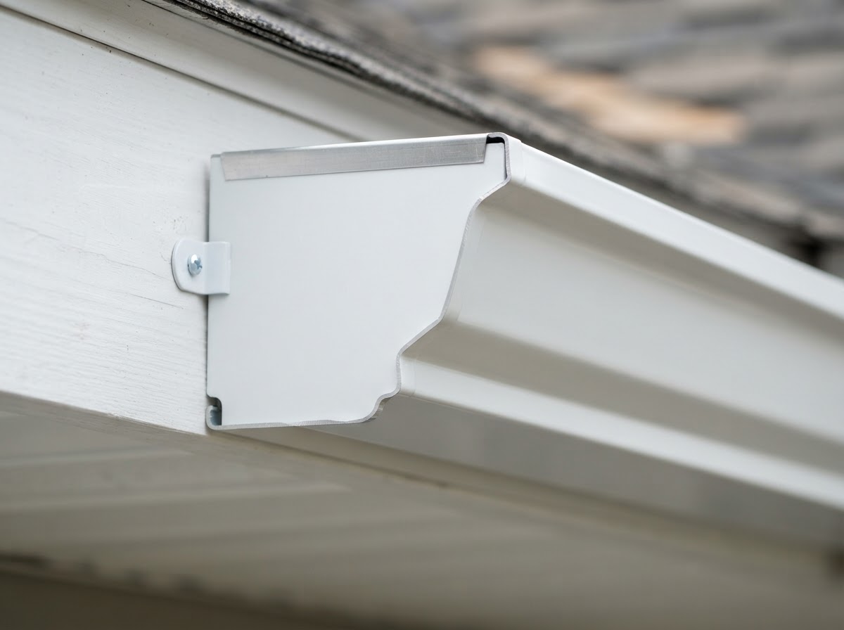 K-style aluminum gutter profile detail