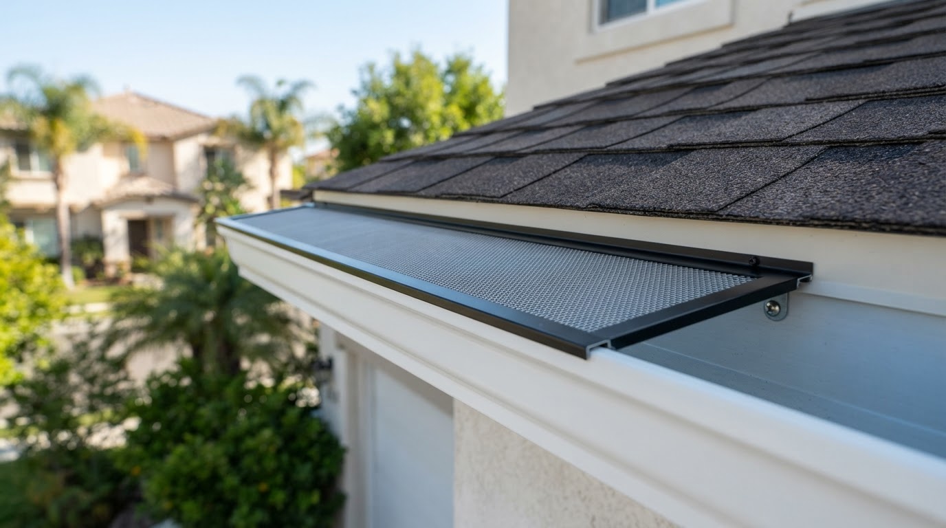 Gutter guard protection on an Eastvale residential gutter