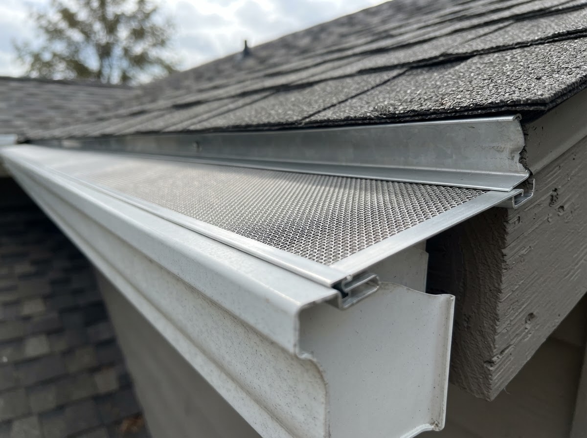 Micro-mesh gutter protection system detail