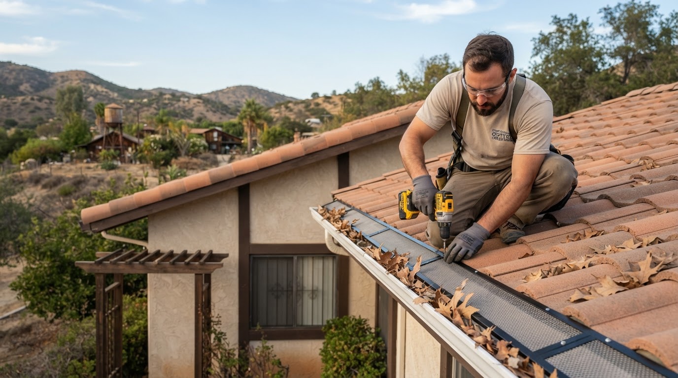 Gutter guard installation in Wildomar California