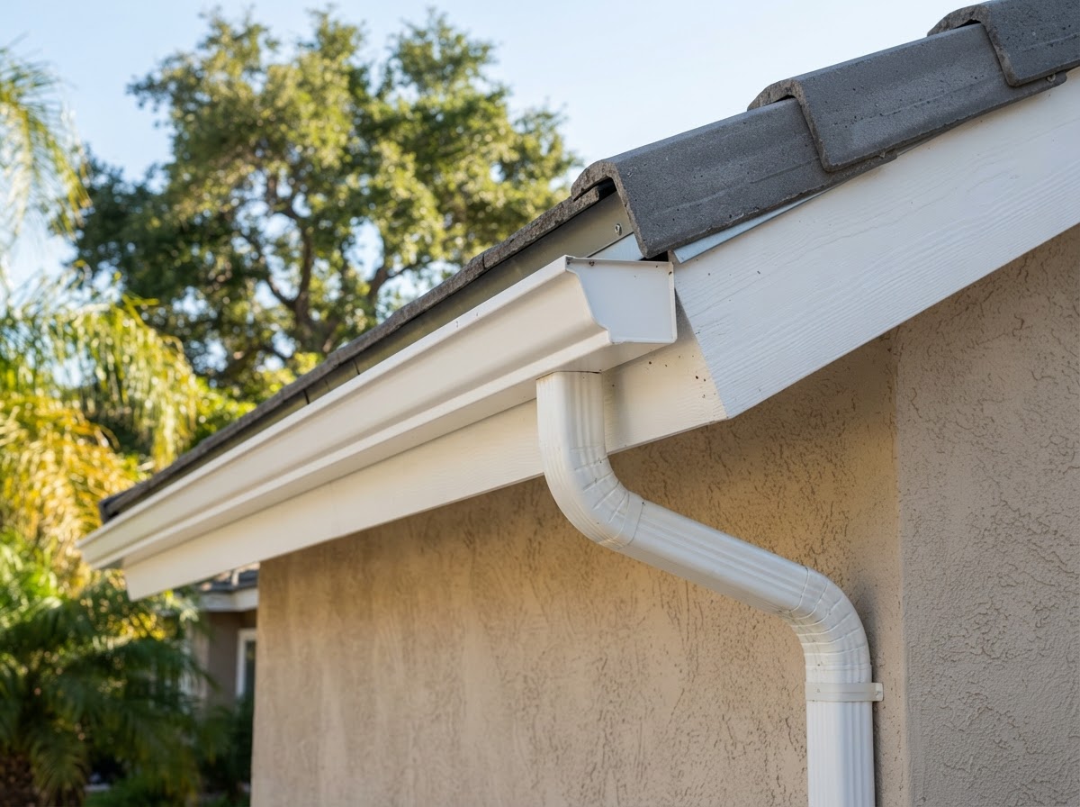 K-style aluminum rain gutter detail